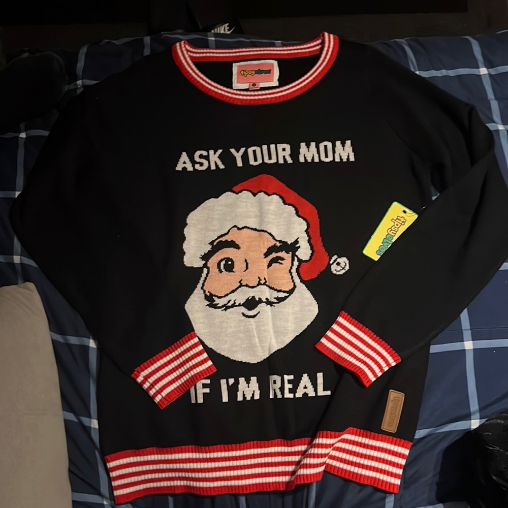 Tipsy Elves Black and Red Santa Sweater